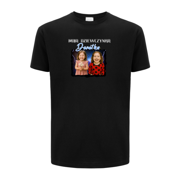 Koszulka personalizowana męska MOJA DZIEWCZYNKA Czarna L