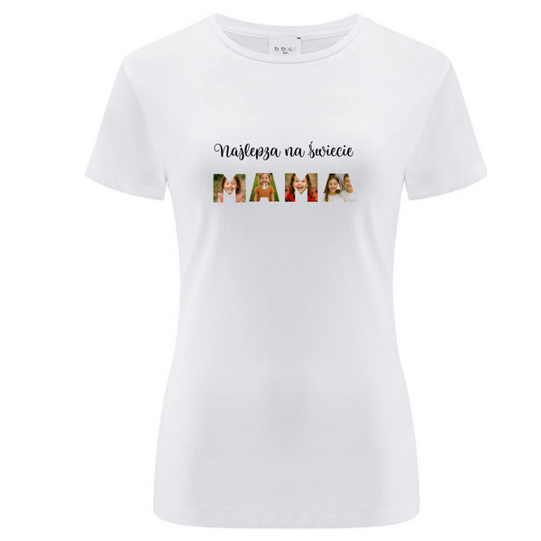 Koszulka personalizowana damska NAPIS MAMA Biała M