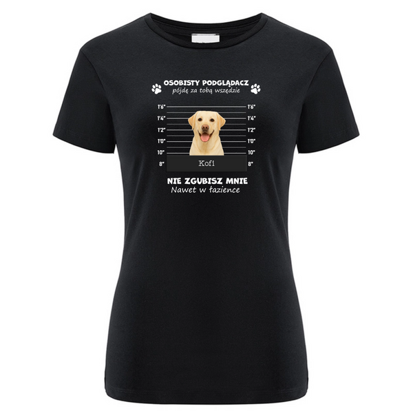 Koszulka personalizowana damska OSOBISTY PODGLĄDACZ Czarna XL