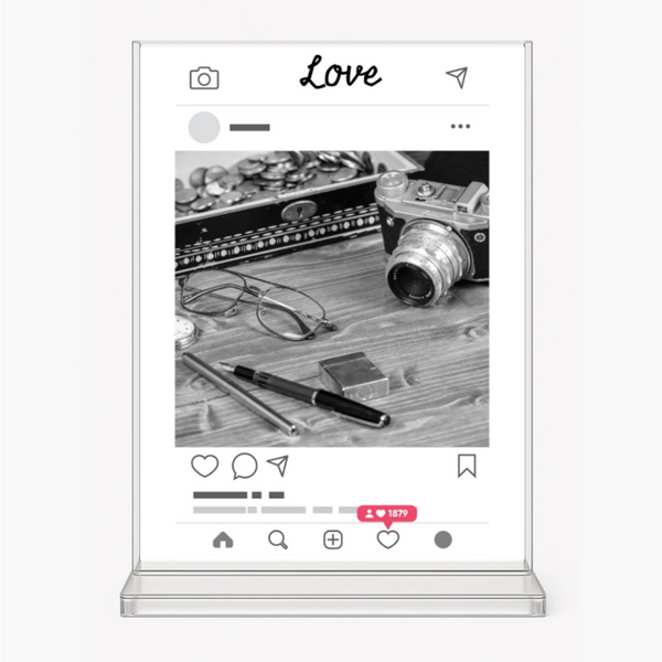 Obraz na szkle akrylowym motyw INSTAGRAM 15x20 cm z podstawką