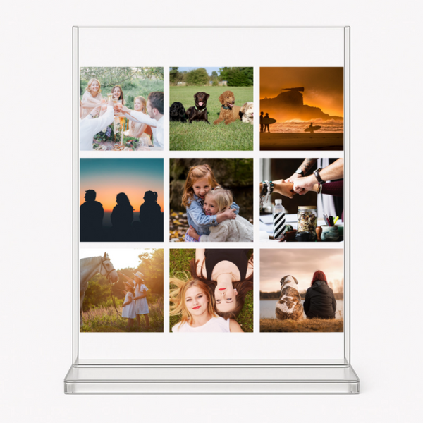 Obraz na szkle akrylowym motyw KOLAŻ 9 ZDJĘĆ 15x20 cm z podstawką