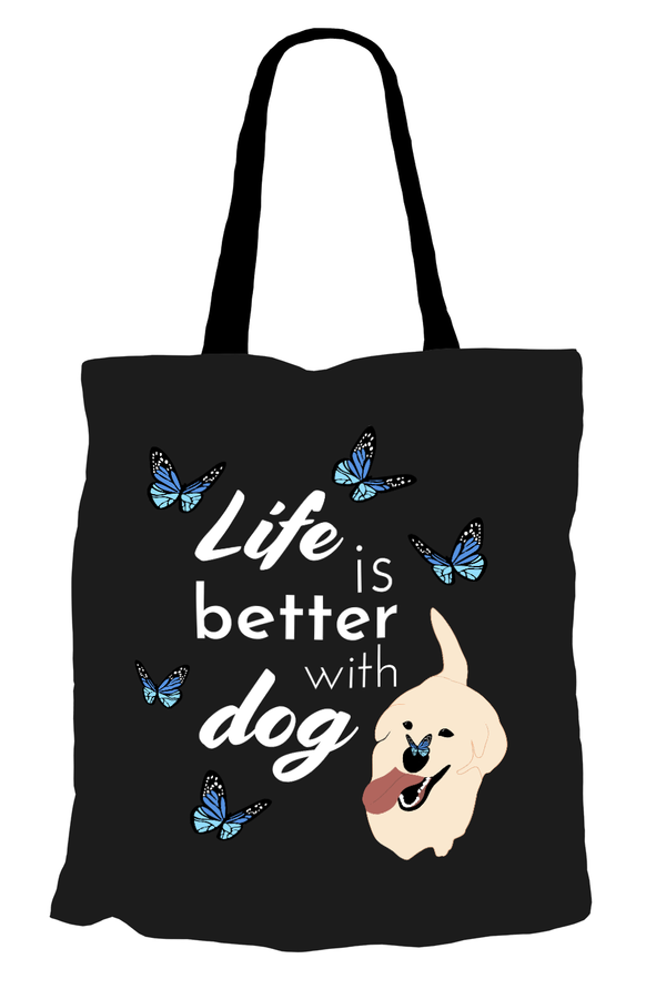 Torba Psy 011 Life is better with dog Babaco Czarny